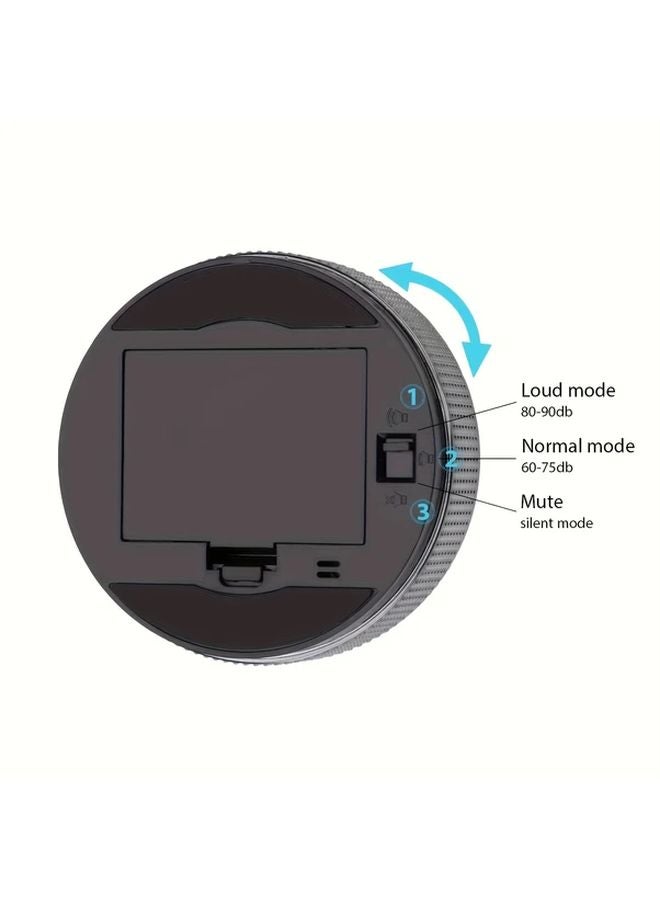 Black Circular Kitchen Timer with Rotating Display LED Light for Cooking Baking Sports - Image 5